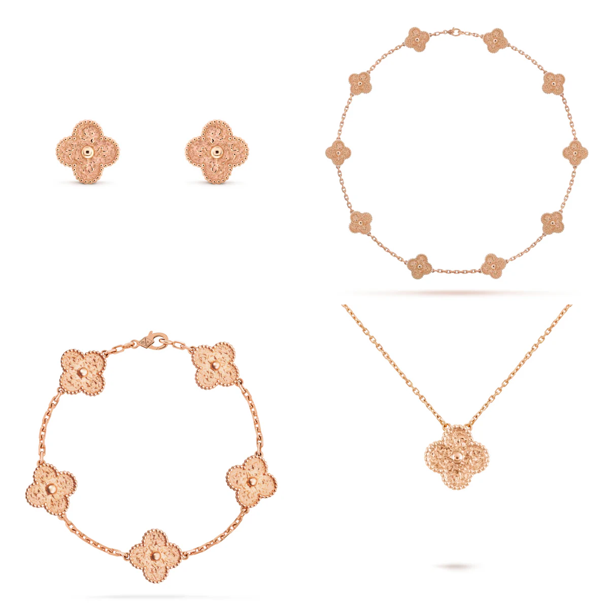 Conjunto Alhambra Vintage Trevo Completo Discovery - Ouro Rose