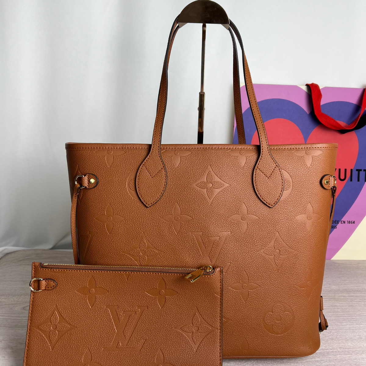 Bolsa LV Tote Neverfull MM Caramelo