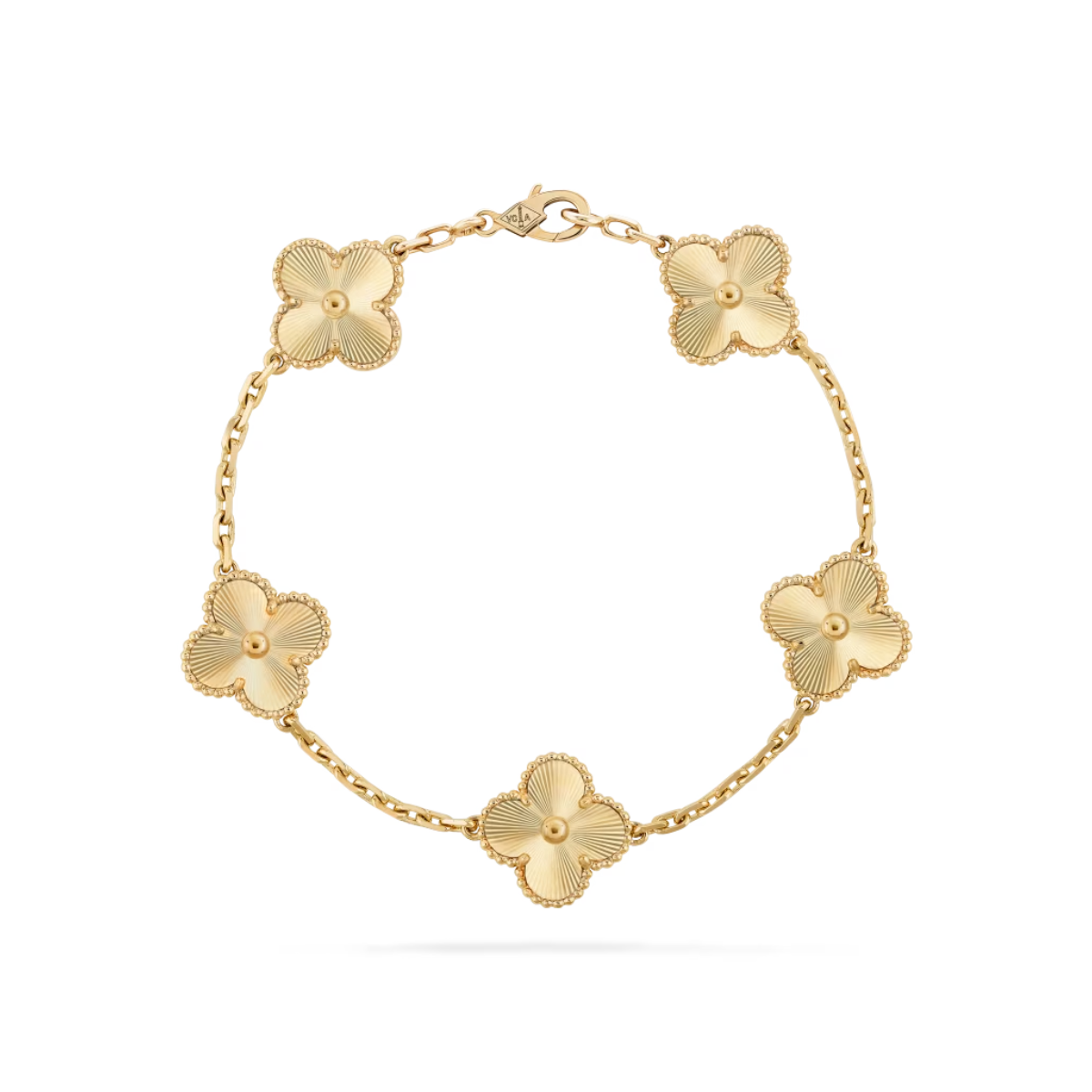 Pulseira Alhambra 5 Trevos Brilhantes - Ouro 18K